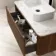 Sorrento Fluted Black Walnut Wall Hung Drawer Vanity with Marble Top & Marin Basin 1000mm