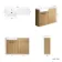 Sicily Fluted Country Oak Basin Vanity with Marble Top & Back To Wall Unit 1200mm (Excludes Toilet) - Black Accents