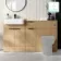 Sicily Fluted Country Oak Combination Vanity Basin 1500mm (Excludes Toilet) - Black Accents