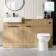 Sicily Fluted Country Oak Combination Vanity Basin and Miami Toilet 1500mm - Black Accents