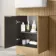 Sicily Fluted Country Oak Basin Vanity and Back To Wall Toilet Unit 1200mm (Excludes Toilet) - Brushed Brass Accents