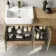 Sicily Fluted Country Oak Combination Vanity Basin 1500mm (Excludes Toilet) - Brushed Brass Accents