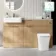 Sicily Fluted Country Oak Combination Vanity Basin with Marble Top & Houston Toilet 1500mm - Chrome Handles