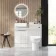 Sicily Fluted Coastal White Combination Vanity Basin and Aruba Toilet 1000mm - Chrome Handles