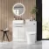 Sicily Fluted Coastal White Combination Vanity Basin with Marble Top & Tucson Toilet 1000mm - Chrome Handles