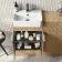 Sicily Fluted Country Oak Combination Vanity Basin and Aruba Toilet 1000mm - Chrome Handles