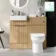 Sicily Fluted Country Oak Combination Vanity Basin and Miami Toilet 1000mm - Chrome Handles