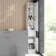 Sicily Fluted Coastal White Floor Standing Tall Cabinet Unit 1900x300mm - Black Accents