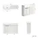 Sicily Fluted Coastal White Basin Vanity and Back To Wall Toilet Unit 1200mm (Excludes Toilet) - Black Accents