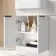 Sicily Fluted Coastal White Basin Vanity and Back To Wall Toilet Unit 1200mm (Excludes Toilet) - Black Accents - Left Handed