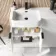 Sicily Fluted Coastal White Basin Vanity and Back To Wall Toilet Unit 1200mm (Excludes Toilet) - Black Accents - Left Handed