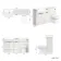 Sicily Fluted Coastal White Combination Vanity Basin and Miami Toilet 1500mm - Black Accents