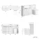 Sicily Fluted Coastal White Combination Vanity Basin with Marble Top & Utah Comfort Height Toilet 1500mm - Black Accents