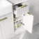 Sicily Fluted Coastal White Side Cabinet Unit 300mm - Brushed Brass Accents