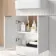 Sicily Fluted Coastal White Basin Vanity and Back To Wall Toilet Unit 1200mm (Excludes Toilet) - Brushed Brass Accents - Left Handed