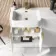 Sicily Fluted Coastal White Basin Vanity and Back To Wall Toilet Unit 1200mm (Excludes Toilet) - Brushed Brass Accents - Left Handed