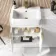Sicily Fluted Coastal White Combination Vanity Basin with Marble Top & Utah Comfort Height Toilet 1200mm - Brushed Brass Accents