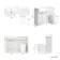Sicily Fluted Coastal White Combination Vanity Basin with Marble Top & Utah Comfort Height Toilet 1200mm - Brushed Brass Accents