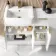 Sicily Fluted Coastal White Combination Vanity Basin with Marble Top 1500mm (Excludes Toilet) - Brushed Brass Accents