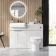 Sicily Fluted Coastal White Combination Vanity Basin and Miami Toilet 1200mm - Chrome Handles