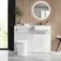 Sicily Fluted Coastal White Combination Vanity Basin and Tucson Toilet 1200mm - Chrome Handles - Right Handed