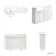 Sicily Fluted Coastal White Basin Vanity with Marble Top & Back To Wall Unit 1200mm (Excludes Toilet) - Chrome Handles