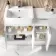 Sicily Fluted Coastal White Combination Vanity Basin and Aruba Toilet 1500mm - Chrome Handles