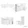Sicily Fluted Coastal White Combination Vanity Basin with Marble Top & Tucson Toilet 1500mm - Chrome Handles
