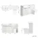Sicily Fluted Coastal White Combination Vanity Basin with Marble Top & Houston Toilet 1500mm - Chrome Handles