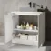 Crete Fluted Linen White Vanity with Marble Top 800mm - Excludes Counter Top Basin