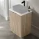 Crete Fluted Apex Oak Vanity with Marble Top 600mm - Excludes Counter Top Basin