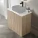 Crete Fluted Apex Oak Vanity with Marble Top 800mm - Excludes Counter Top Basin