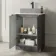 Crete Fluted Charcoal Elm Vanity with Marble Top 600mm - Excludes Counter Top Basin