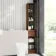 Sicily Fluted Black Walnut Floor Standing Tall Cabinet Unit 1900x300mm - Black Accents