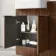 Sicily Fluted Black Walnut Combination Vanity Basin and Utah Comfort Height Toilet 1200mm - Black Accents - Left Handed