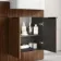 Sicily Fluted Black Walnut Combination Vanity Basin and Houston Toilet 1200mm - Black Accents - Right Handed