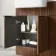 Sicily Fluted Black Walnut Combination Vanity Basin with Marble Top & Utah Comfort Height Toilet 1200mm - Black Accents