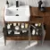 Sicily Fluted Black Walnut Combination Vanity Basin 1500mm (Excludes Toilet) - Black Accents