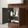 Sicily Fluted Black Walnut Combination Vanity Basin and Aruba Toilet 1500mm - Black Accents