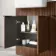 Sicily Fluted Black Walnut Combination Vanity Basin with Marble Top 1500mm (Excludes Toilet) - Black Accents