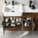 Sicily Fluted Black Walnut Combination Vanity Basin with Marble Top & Tucson Toilet 1500mm - Black Accents