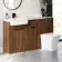 Sicily Fluted Black Walnut Combination Vanity Basin with Marble Top & Houston Toilet 1500mm - Black Accents