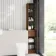 Sicily Fluted Black Walnut Floor Standing Tall Cabinet Unit 1900x300mm - Brushed Brass Accents