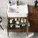Sicily Fluted Black Walnut Basin Vanity and Back To Wall Toilet Unit 1200mm (Excludes Toilet) - Brushed Brass Accents