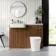 Sicily Fluted Black Walnut Combination Vanity Basin and Tucson Toilet 1200mm - Brushed Brass Accents - Left Handed