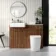 Sicily Fluted Black Walnut Combination Vanity Basin with Marble Top & Utah Comfort Height Toilet 1200mm - Brushed Brass Accents
