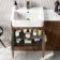 Sicily Fluted Black Walnut Combination Vanity Basin with Marble Top & Utah Comfort Height Toilet 1200mm - Brushed Brass Accents