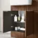 Sicily Fluted Black Walnut Combination Vanity Basin 1500mm (Excludes Toilet) - Brushed Brass Accents