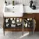Sicily Fluted Black Walnut Combination Vanity Basin with Marble Top & Tucson Toilet 1500mm - Brushed Brass Accents