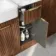 Sicily Fluted Black Walnut Combination Vanity Basin with Marble Top & Utah Comfort Height Toilet 1500mm - Brushed Brass Accents